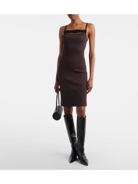 Rochie midi Courreges tricotate maro