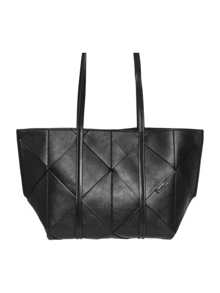 Geantă Calvin Klein Woven Medium Carryall negru