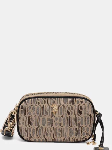 U.S. Polo Assn. torebka crossbody JACQUARD beżowa