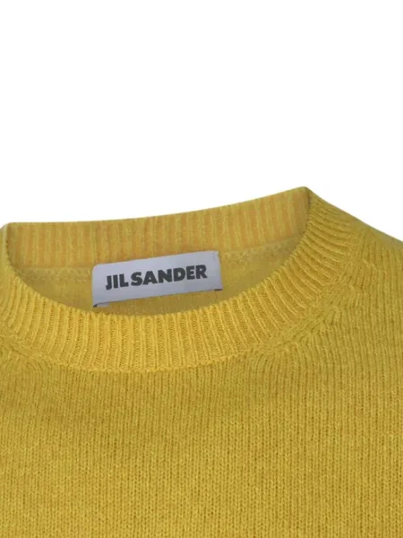 Pulover Jil Sander cu decolteu rotund galben