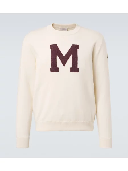 Pulover Moncler cu broderie alb