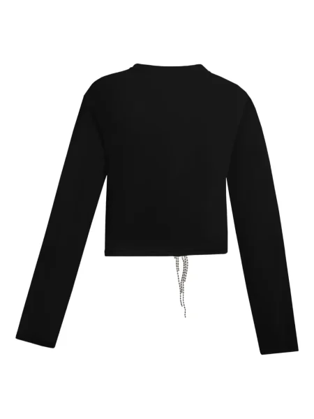 Top Area cu model floral drapat de cristal negru