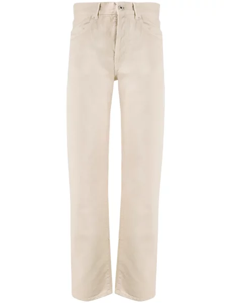 Talia proste jeansy Off-white z wysoką talią białe