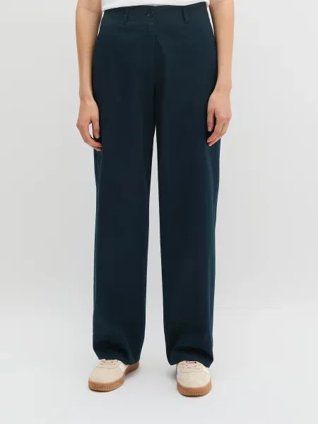 Штани повсякденні Marc O’Polo темно-синій бавовна/еластан сині