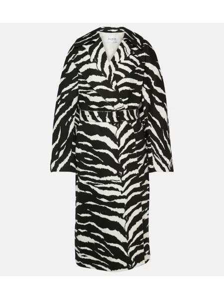 Płaszcz Alaïa z nadrukiem w zebrę