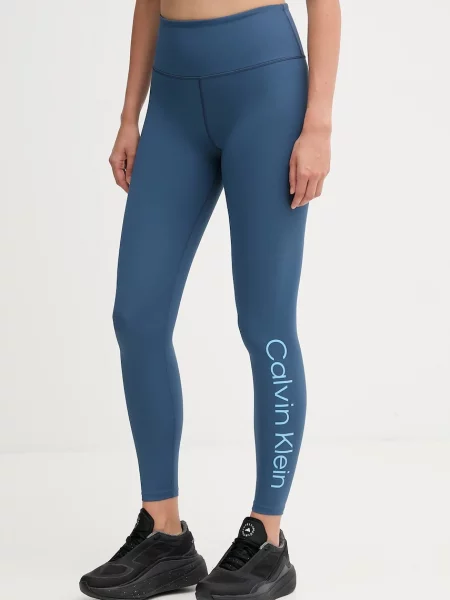 Calvin Klein Performance legginsy treningowe wzorzyste niebieski