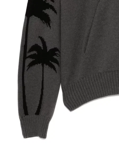Pulover Palm Angels cu glugă cu imagine gri