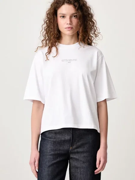 Off-White Statement Boxy tricou din pentru femei alb