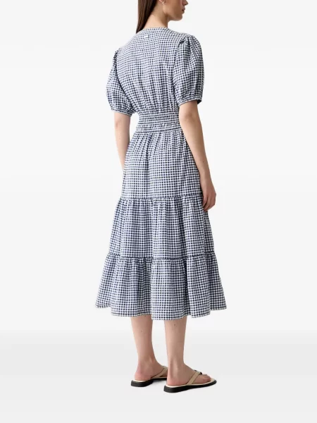 Rochie midi Barbour în carouri albastru