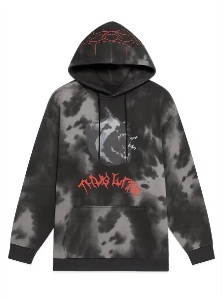 Thug Life Sweater majica Thug Life Sky siva / crvena crna