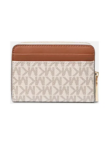 Mały portfel Michael Michael Kors skórzany beżowy