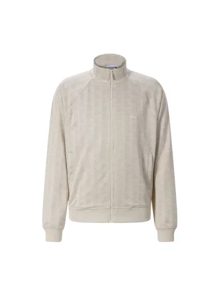 Bluza rozpinana o kroju regular fit z naszywką z logo Lacoste beżowa