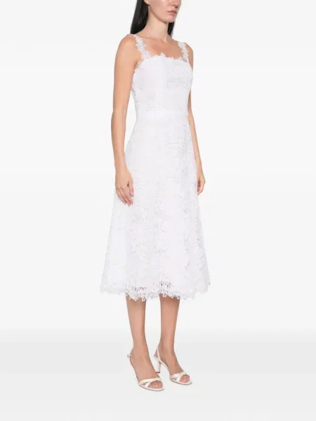 Μίντι φόρεμα Carolina Herrera με δαντέλα καμπάνα λευκό