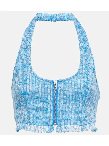 Top Staud tweedowy o krotszym kroju niebieski