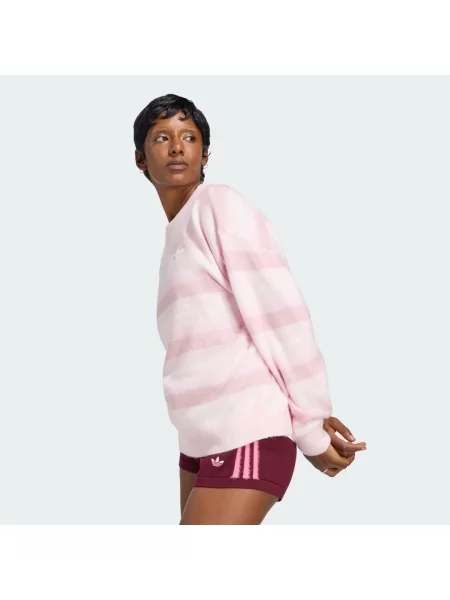 Mikina KNIT ESSENTIALS STRIPED CREW růžová
