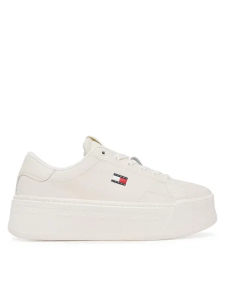 Tommy Jeans Sneakersy Tjw Script Cupsole Flatform biały