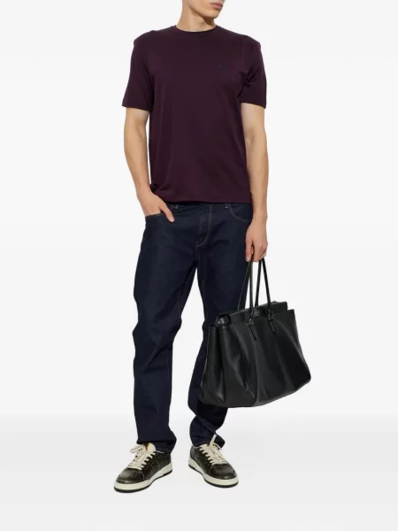 Tricou Giorgio Armani cu broderie violet