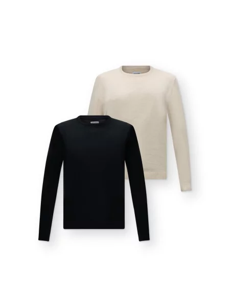 JACK & JONES Pulover JJEBASIC crem negru