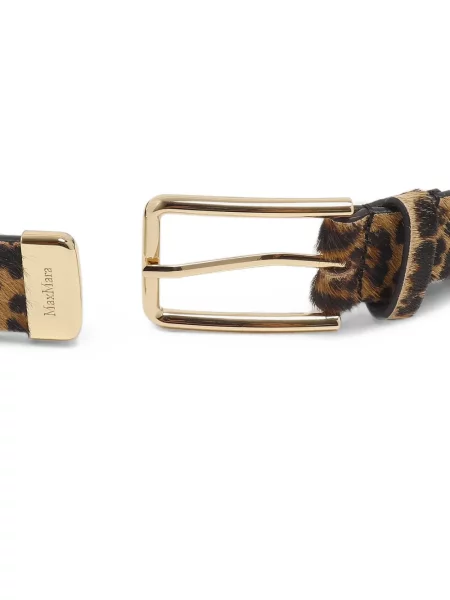 Curea Max Mara cu imagine cu model leopard cu cataramă maro