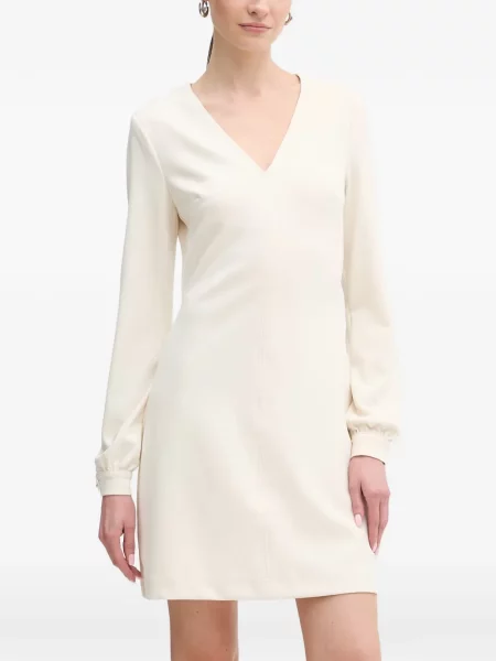 Μίνι φόρεμα Guess με λαιμόκοψη v λευκό
