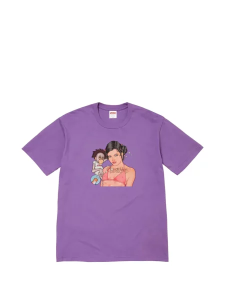 Tricou Supreme cu decolteu rotund violet