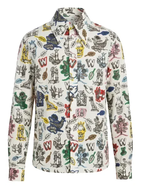 Риза Walter Van Beirendonck с принт бяло