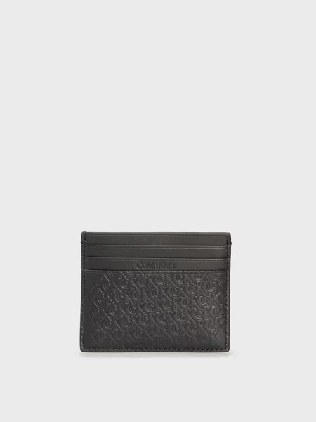 Шкіряний гаманець Calvin Klein Jeans чорний