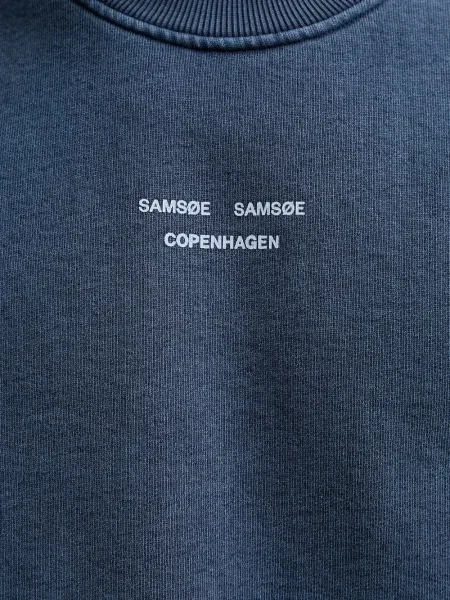Hanorac crewneck Samsøe Samsøe albastru