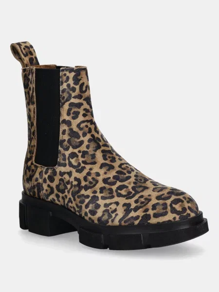 Copenhagen botine din piele întoarsă cu plat suede bej