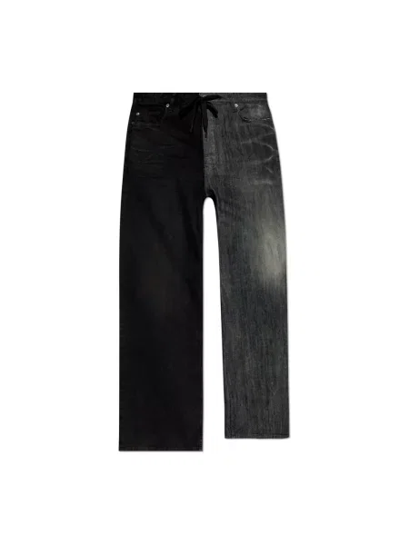 Lniane szerokie jeansy Balenciaga czarne