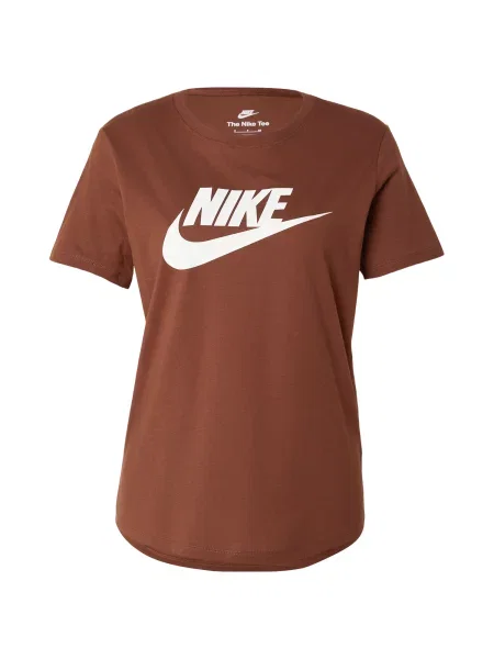 Nike Sportswear Tricou ESSNTL maro alb