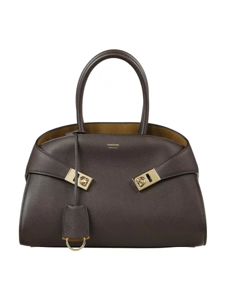 Torebka Ferragamo skórzana brązowa
