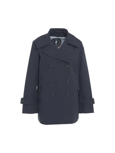 Trencz Save The Duck z autografem niebieski