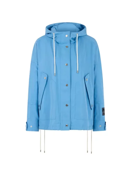 Kurtka z kapturem Marccain z kapturem niebieska