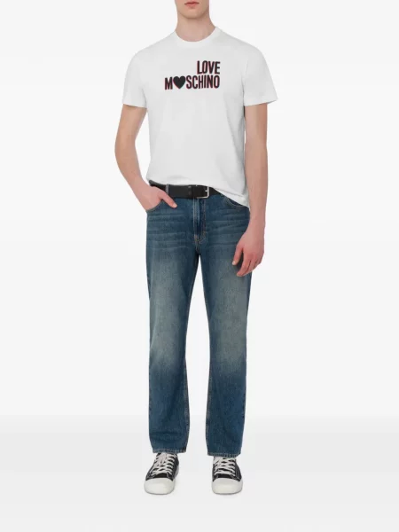 Tricou Love Moschino cu imagine alb