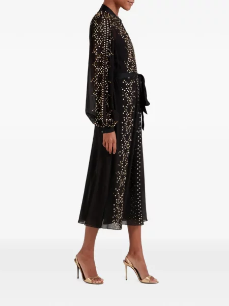 Rochie tip cămașă Temperley London cu paiete negru