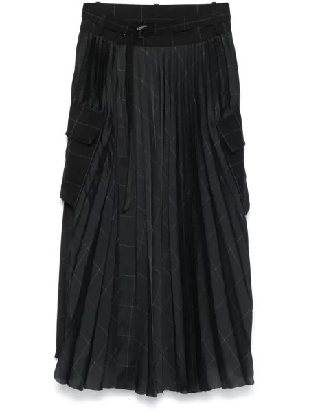 Fusta maxi Sacai cu imagine negru