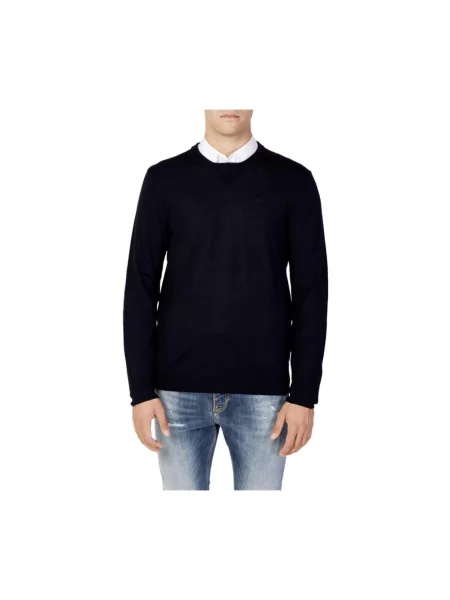 Sweter Armani Exchange wełniany niebieski