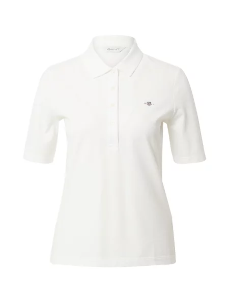 Gant Tricou polo Shield Écru alb