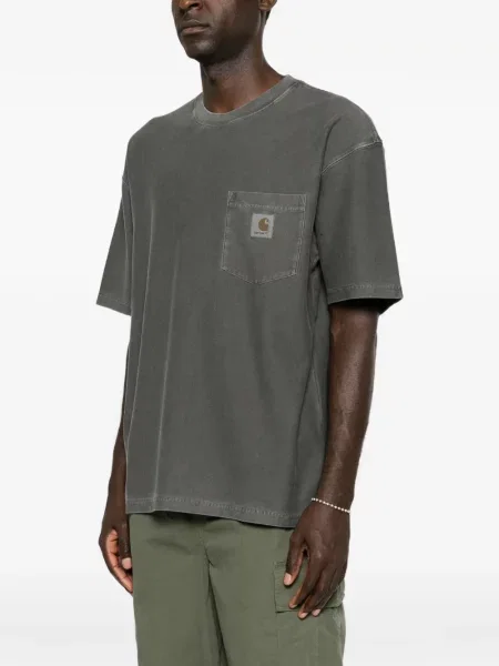 Μπλούζα Carhartt Wip τσέπες patch με αυτόγραφο μαύρο