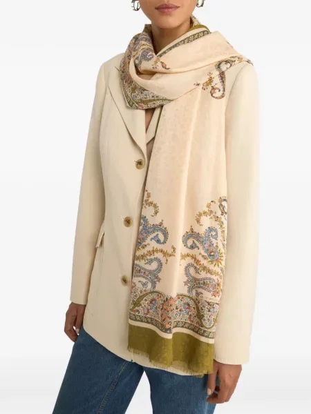 Fular Etro cu model floral din jacard