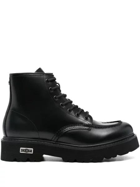 Botine Cult cu șireturi din dantelă negru