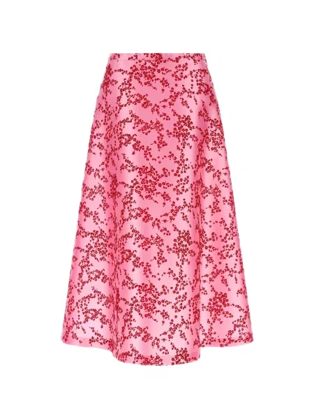 Fustă midi Alberta Ferretti cu model floral cu imagine roz