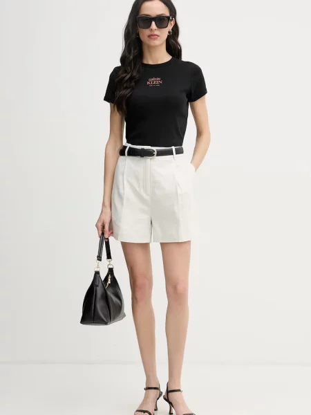 Calvin Klein Jeans kratka majica z elastanom črna