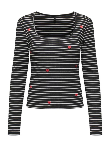 ONLY Tričko ONLEMMA červená / černá bílá