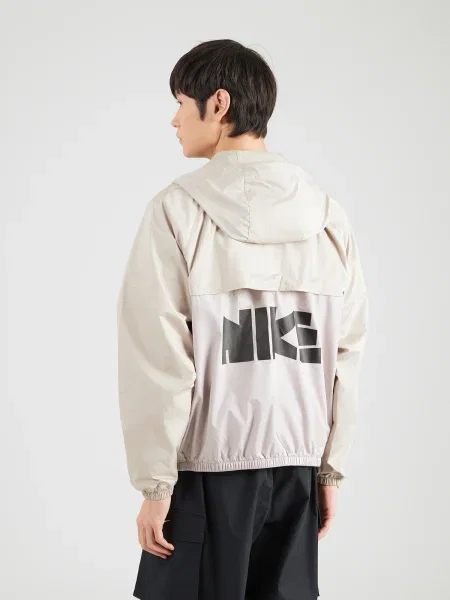 Nike Sportswear Prechodná bunda béžová / tmelová / limetová čierna