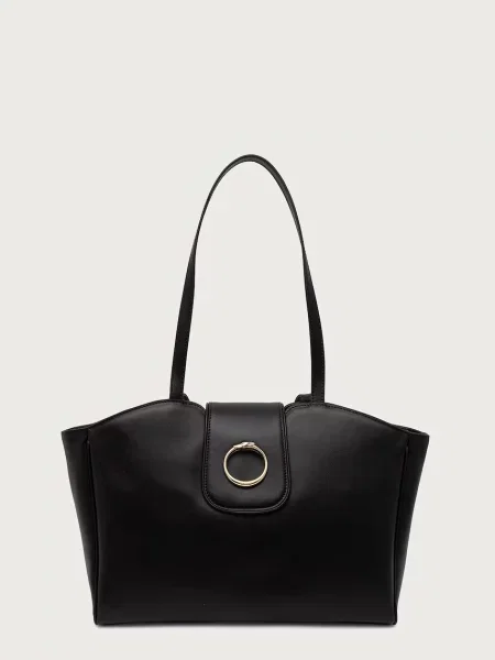 Trussardi geantă shopper pentru femei din piele negru