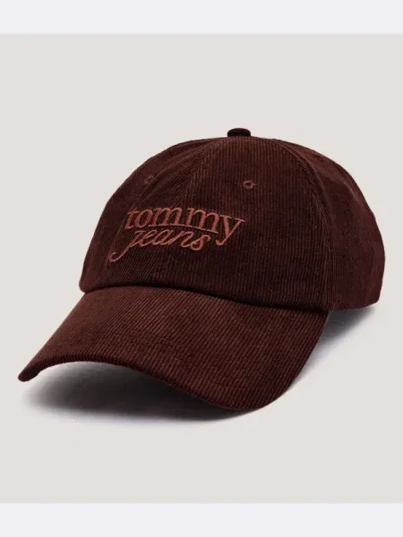 Tommy Jeans De catifea reiată șapcă baseball maro