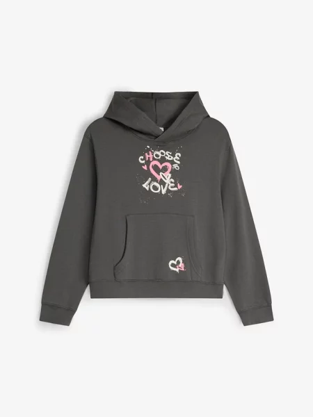 Bluza z kapturem z miękkiej bawełny organicznej szara