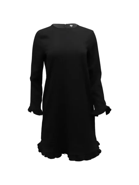 Rochie maxi Ganni cu volane lungă de costum negru